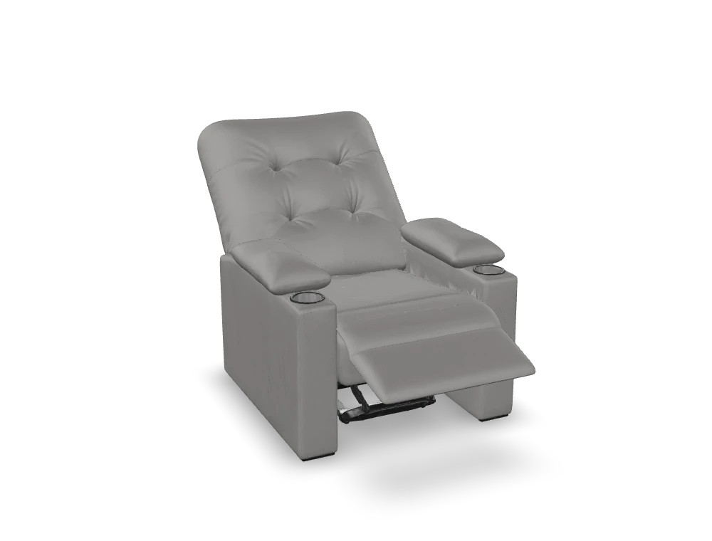Sillón reclinable beige con reposapiés desplegado